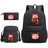 Turning Red SchoolBag Backpack Shoulder Bag Book Pencil Bags  3pcs Set